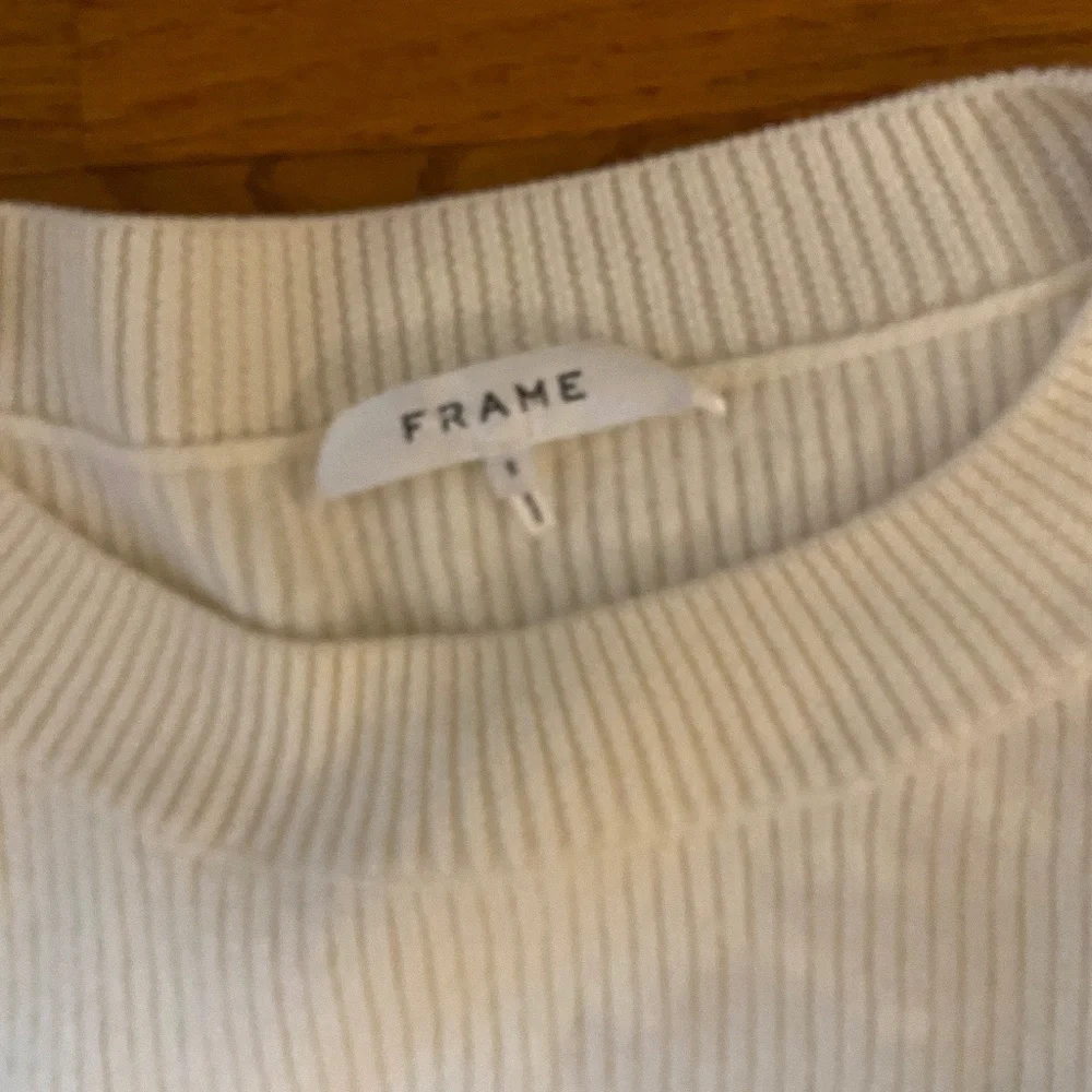 Frame Ribbed Ruffle Wool Blend Sweater Ruffle Slouchy - Picture 3 of 6